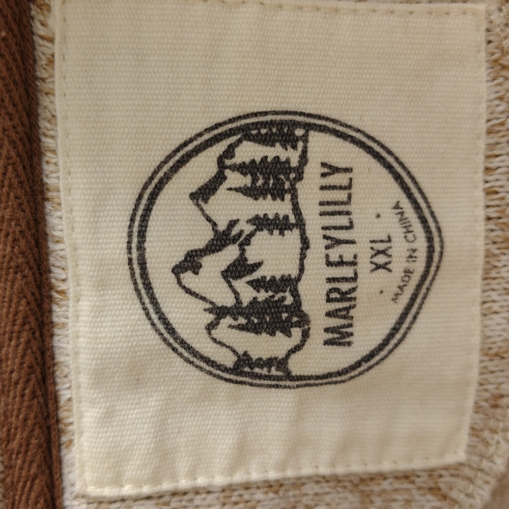 MarleyLilly Brown and Cream Quilted Fleece Pullover - Picture 8 of 11